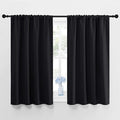 NICETOWN Black Blackout Curtains and Drapes 48 inches Long, Privacy RV Draperies for Small Windows, Thermal Insulated Curtain Panels (42" Wide, 2 Panels)
