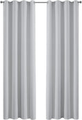 Yakamok Greyish White Curtains for Bedroom,Grommet Thermal Insulated Room Darkening Curtains for Living Room,52W x 84L,2 Panels