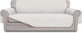 Easy-Going 4 Seater Sofa Slipcover Reversible Sofa Cover Water Resistant Couch Cover with Foam Sticks Elastic Straps Furniture Protector for Pets Children Dog Cat (XX-Large, Ivory/Ivory)