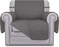 Easy-Going Chair Sofa Slipcover Reversible Sofa Cover Water Resistant Couch Cover Furniture Protector Cover with Elastic Straps for Pets Kids Children Dog Cat (Chair, Gray/Gray)