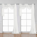 OWENIE Sheer White Curtains 144 inch Extra Long, Elegant and Airy Drapes Translucent Window Treatments for Living Room/Bedroom, White, 2 Panels=84" Wide