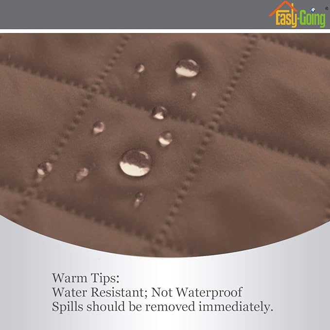 Easy-Going Reversible Couch Cover for 3 Cushion Couch Sofa Cover for Dogs Water Resistant Furniture Protector Cover with Foam Sticks Elastic Straps for Pet Cat (Sofa, Brown/Beige)