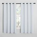 NICETOWN Blackout Curtain Panels for Bedroom, Greyish White, 2 Panels, W55 x L57-inch, Grey, Thermal Insulated Grommet Top Blackout Draperies and Drapes for Basement