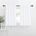 NICETOWN RV Curtains for Camper Windows, White Curtains for Kitchen, Home Decoration Light Filtering Drapes for Small Window (42 inches Wide by 36 inches Long, 1 Pair)