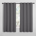 NICETOWN Grey Blackout Curtain Panels for Bedroom, Thermal Insulated Grommet Top Blackout Draperies and Drapes for Basement (2 Panels, W55 x L68-inch, Grey)