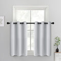 Yakamok 36 Inch Length Room Darking Curtains for Bedroom, Light Blocking Drapes Room Darkening Thermal Insulated Solid Grommet Panels for Living Room(38Wx36L, Greyish White, 2 Panels)