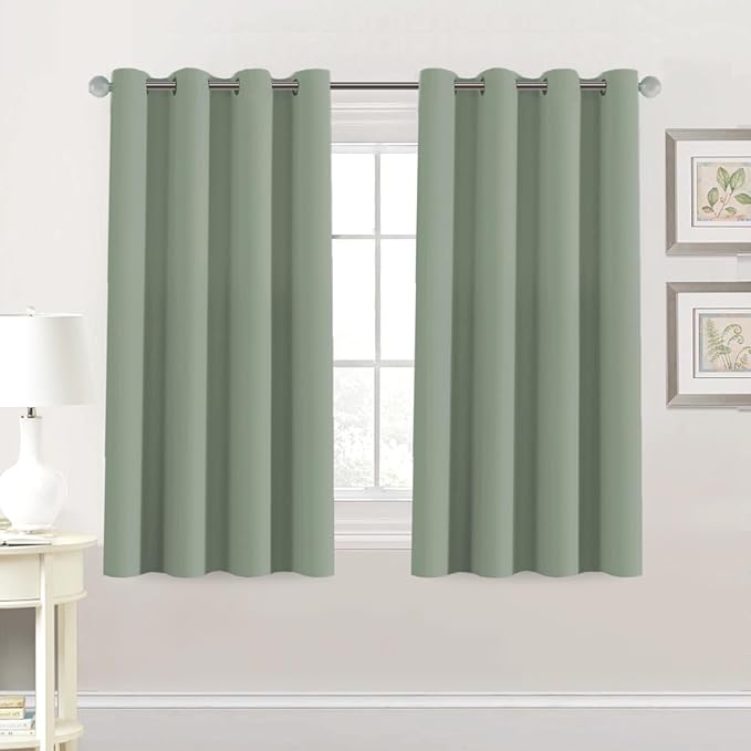 H.VERSAILTEX Blackout Curtain for Living Room Thermal Insulated Window Treatment Curtain 54 inch Length Energy Saving Solid Grommet Top Blackout Drape, One Panel, Cyan, 52" W x 54" L