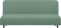 U-NICE HOME Stretch Futon Cover Armless Bed Slipcover - Soft Jacquard Fabric Washable for Pet Friendly, Cyan