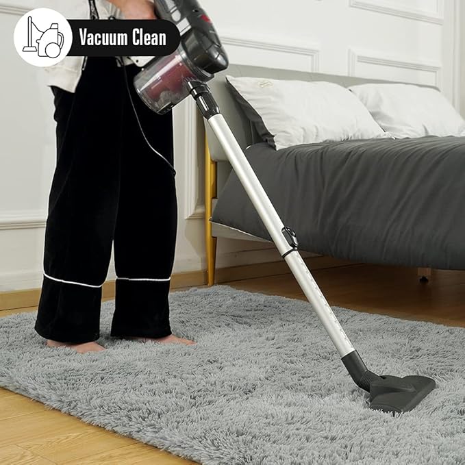 Amearea Premium Soft Fluffy Rug Modern Shag Carpet, 5' x 7', Fuzzy Plush Rugs for Living Room Bedroom Kids Room Home Decor, Nursery Non Slip Indoor Shaggy Carpets, Grey