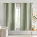 MIULEE Sage Green Back Tab Blackout Curtains 63 Inch Length 2 Panels Set for Living Room Bedroom Privacy, Rod Pocket/Pinch Pleat Thermal Insulated Room Darkening Pleated Light Blocking Drapes