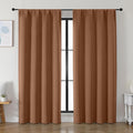 Simplebrand Ava Sun Baked Blackout Curtains for Bedroom 84 Inch Length 2 Panels Set, Solid Thermal Insulated Privacy Living Room Window Treatment Curtains Blackout Drapes, W50 x L84 Inch, Sun Baked