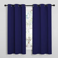 NICETOWN Navy Blue Blackout Curtains 40 inches Length for Kitchen, 2 Panels, 29" Wide, Thermal Insulated Decoration Drapes for Small Window