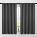 Yakamok 63 Inch Long Blackout Curtains for Bedroom, Thermal Insulated Room Darkening Curtains, Light Blocking Blackout Drapes for Living Room- 2 Panels, 62x63 Inch, Charcoal Grey