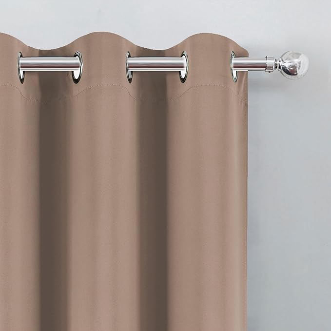 LEMOMO Blackout Curtains 52 x 120 Inch Long Cappuccino Curtains Set of 2 Panels Room Darkening Curtains for Bedroom and Living Room
