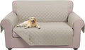 U-NICE HOME Loveseat Sofa Cover Reversible Couch Cover for Dogs with Elastic Straps Water Resistant Furniture Protector for Pets Couch Cover for 2 Cushion Couch (Loveseat, Beige/Beige)