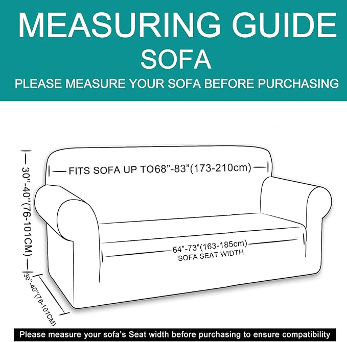 U-NICE HOME Stretch Couch Cover Sofa Cover Washable Sofa Slipcover Furniture Protector for 3 Cushion Couch Sofa Pet Friendly(Sofa, Loden Frost)