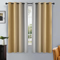 SimpleHome Ombre Room Darkening Curtains 63 inches Length for Bedroom,Grommet Gradient Light Blocking Beige Gradient Window Curtains for Living Room,2 Panels, 52x63 inches