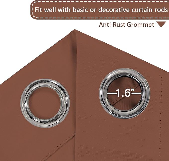 H.VERSAILTEX Blackout Patio Curtains 100 x 84 Inches for Sliding Door Extral Wide Blackout Curtain Panels Thermal Insulated Room Divider - Grommet Top, 7' Tall by 8.5' Wide - Washed Spice