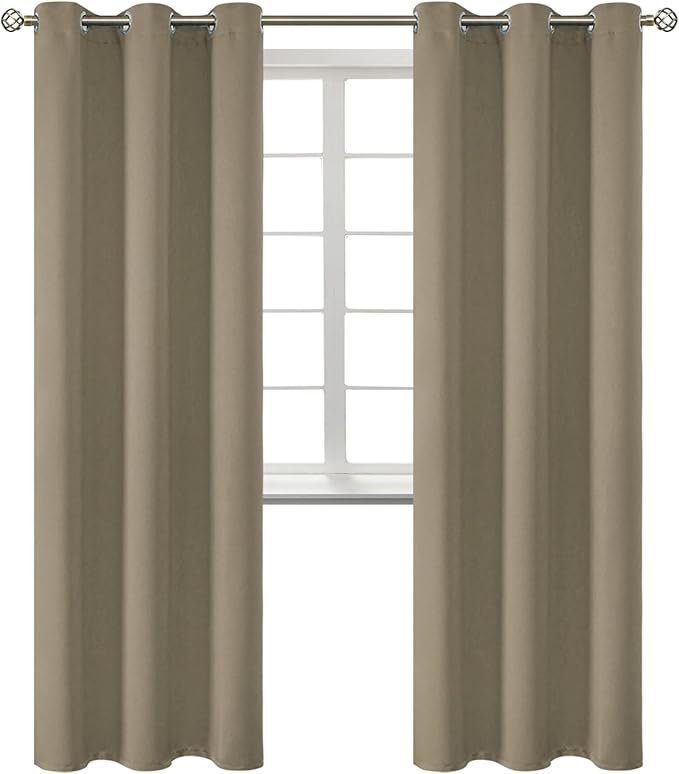 BGment Room Darkening Curtains 84 Inches Long - Grommet Thermal Insulated Drapes Window Treatment Curtains for Bedroom, 2 Panels, 42 x 84 Inch, Cocoa