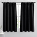 RYB HOME 54 inch Blackout Curtains for Living Room, Rod Pocket Thermal Insulated Small Window Drapes Room Darkening Shades for Bedroom Studio Dorm, W 42 x L 54 inch, Set of 2 Panels, Black
