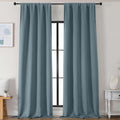 Simplebrand Stone Blue Blackout Curtains for Bedroom 102 Inches Long 2 Panels, Solid Thermal Insulated, Energy Saving Living Room Window Treatment Curtains Blackout Drapes, W50 x L102 Inch, Stone Blue