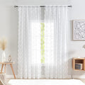 YJ YANJUN Vintage Lace Curtains White Sheer Curtains 96 inches Long 2 Panels Old Fashion Floral Victorian Voile Panels for Living Room Bedroom Rod Pocket Light Filtering 52Wx 96L