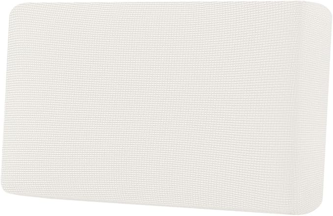 H.VERSAILTEX Super Stretch Individual Seat Cushion Covers Sofa Covers Couch Cushion Covers Slipcover Sets Thick Jacquard Textured Twill Fabric (1 Piece Loveseat Cushion Cover, Porcelain White)