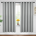 Yakamok Blackout Curtains Room Darkening Thermal Insulated Window Panels,Solid Grommet Top Drapes for Bedroom/Living Room(62Wx72L, Light Grey, 2 Panels)