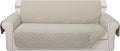 Reversible Oversized Sofa Covers Couch Cover Furniture Protector for Dogs Elastic Straps Water Resistant(XLSofa,Beige/Beige)