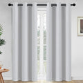 Yakamok Blackout Curtains Greyish White Room Darkening Thermal Insulated with Grommet Top Window Drapes for Living Room,42W x 84L,2 Panels