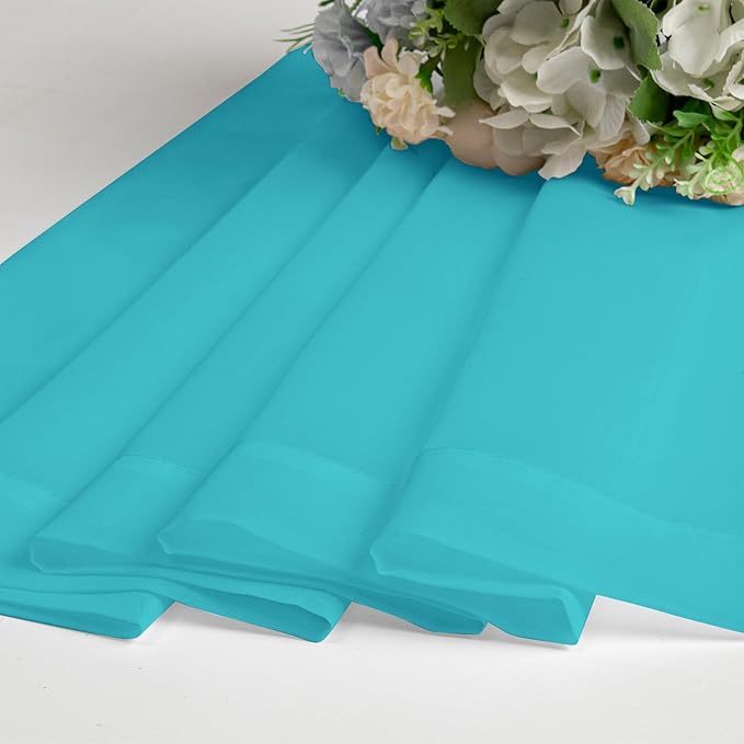 OVZME Turquoise Sheer Curtains 78 Inches Long 2 Panels - Soft Light Filtering Window Sheer Panels for Living Room/Bedroom, Top Dual Rod Pocket, 1 Pair, Each 42Wx78L Inches