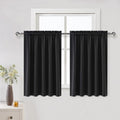 DWCN Short Black Blackout Curtains for Half Window - Room Darkening Thermal Insulated Kitchen and Bedroom Curtains 60x36 inches Long, Set of 2 Window Curtain Panels