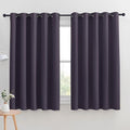 NICETOWN Blackout Curtain Panels for Bedroom, Greyish Purple, 2 Panels, W70 x L63-inch, Grey, Thermal Insulated Grommet Top Blackout Draperies and Drapes for Basement