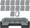 hyha 14Pcs Patio Cushion Covers, Stretch Outdoor Couch Cushion Covers Replacement, Washable Outdoor Chair/Sofa Slipcovers for Patio Furniture Cushions Protector with Elastic Bottom(Gray,Cover Only)