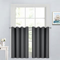 Yakamok Window Draperies Curtains Panels - Light Blocking Curtains, Grommet Top Small Drapes for Short Window/Basement(Dark Grey, 52Wx36L, 2 Panels)