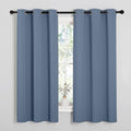 NICETOWN Home Fashion Thermal Insulated Solid Grommet Blackout Window Treatment Curtain Panels for Loft, Cafe (Stone Blue, 1 Pair, 42 inches Wide by 63 inches Long)