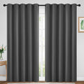 Yakamok Blackout Curtains Room Darkening Thermal Insulated Window Panels,Solid Grommet Top Drapes for Bedroom/Living Room(70Wx84L, Charcoal Grey, 2 Panels)