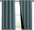 NICETOWN 100% Blackout Curtains 54 inches Long, Double-Deck Completely Blackout Window Treatment Thermal Insulated Lined Drapes for Small Window (Greyish Blue, 1 Pair, 46 inches Width Each Panel)
