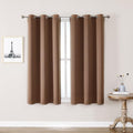 ChrisDowa Small Window Curtains 40 inches Long for Bedroom - Grommet Short Thermal Insulated Room Darkening Curtains for Kitchen (2 Panels, Cappuccino, 29 x 40 Inch)
