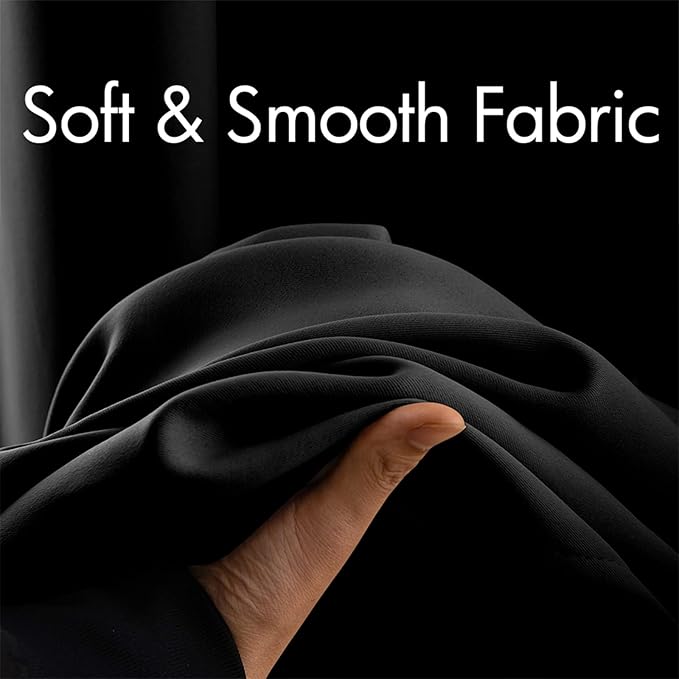 MIULEE 2 Panels 90" Long Blackout Curtains Room Darkening Thermal Insulated Drapes Solid Window Treatment Set Grommet Top Light Blocking Curtain for Living Room/Bedroom Black
