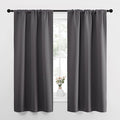 NICETOWN Grey Window Curtains for Bedroom - Home Decoration Thermal Insulated Rod Pocket Blackout Blinds & Drapes for Small Windows (Gray, 2 Panels, W34 x L63 -Inch)