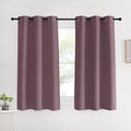NICETOWN Kitchen Curtains, Short Curtains for Bedroom Windows, Dry Rose, 42" W by 60" L, 1 Pair, Thermal Insulated Room Darkening Curtain Panels for Girls Room, Cafe