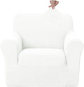 U-NICE HOME Stretch Recliner Chair Cover, Pet Friendly Armchair Slipcover Furniture Protector, Washable Couch Cover, Ivory White