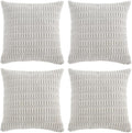 Fancy Homi 4 Packs Pure White Decorative Throw Pillow Covers 20x20 Inch for Living Room Couch Bed Sofa, Modern Farmhouse Boho Home Decor, Soft Plush Corduroy Square Cute Accent Cushion Case 50x50 cm