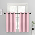 Yakamok Light Blocking Window Blackout Curtains Thermal Insulated Room Darkening Drapes for Bedroom,Solid Grommet Top Window Panels, 38x36 Inch, Pink, One Pair