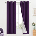 Yakamok Room Darkening 100% Blackout Curtains Grommet Window Treatments with 2 Thick Layers-Purple Thermal Insulated Drapes Set of 2 Panels for Bedroom Living Room 38 Inches by 63 Inches Length
