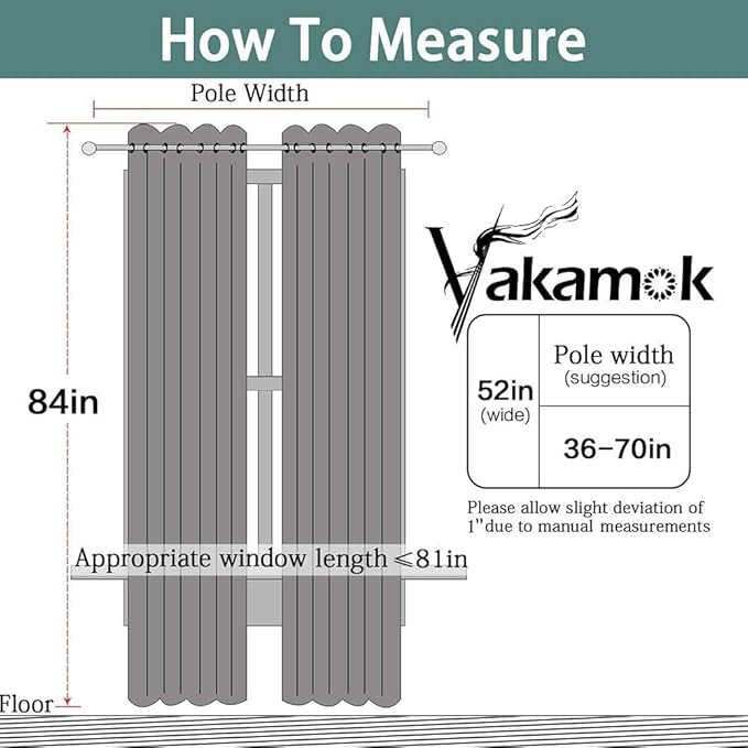 Yakamok Lilac 100% Blackout Curtains 84 Inches Long with 2 Thick Layers-Light Purple Room Darkening Thermal Insulated Window Curtain Set of 2 Panels for Bedroom Living Room 52x84 Inches,Lavender