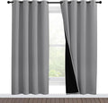 NICETOWN Full Shade Curtain Panels, Pair of Energy Smart & Noise Blocking Out Blackout Drapes for Dining Room Window, Thermal Insulated Guest Room Lined Window Dressing(Silver Grey, 55 x 78 inch)