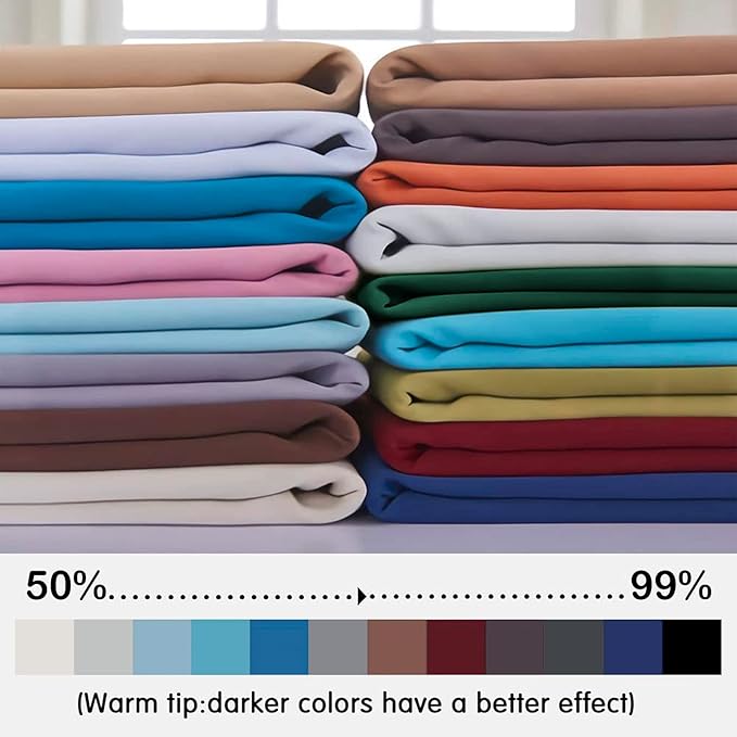 Yakamok Blackout Curtains Room Darkening Thermal Insulated Window Panels,Solid Grommet Top Drapes for Bedroom/Living Room(52Wx72L,Greyish White, 2 Panels)