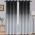 SimpleHome Ombre Room Darkening Curtains for Bedroom, Gradient Black to Gray White Light Blocking Thermal Insulated Grommet Window Curtains/Drapes for Living Room,2 Panels, 52x96 inches Length